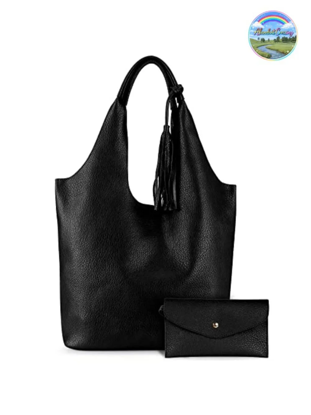 Slouchy Hobo Shoulder Bag Vegan Leather Tassel Handbag